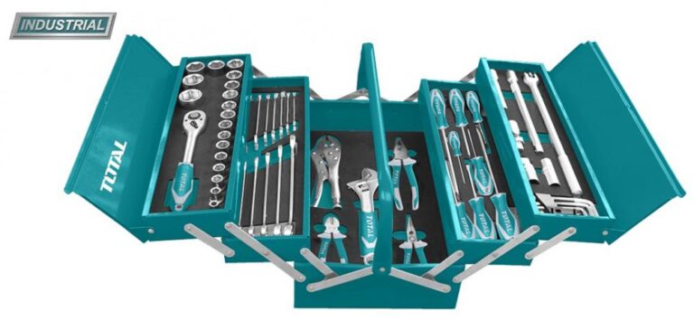 TOTAL - TRUSA DE SCULE IN CUTIE METALICA 59 PIESE (INDUSTRIAL)