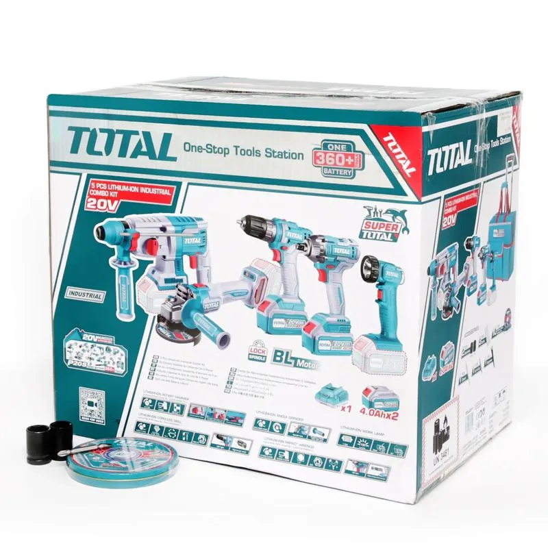 TOTAL - SET 5 UNELTE 20V-CU ACUMULATORI 4AH SI INCARCATOR (INDUSTRIAL) - imagine 7