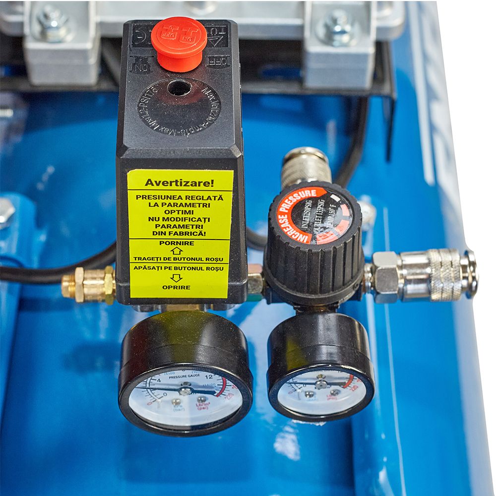 Compresor cu piston CP-100/375 AC debit aer refulat 250L/min P-10bari volum vas 100L 2.2kW 230V ENERGO - imagine 3