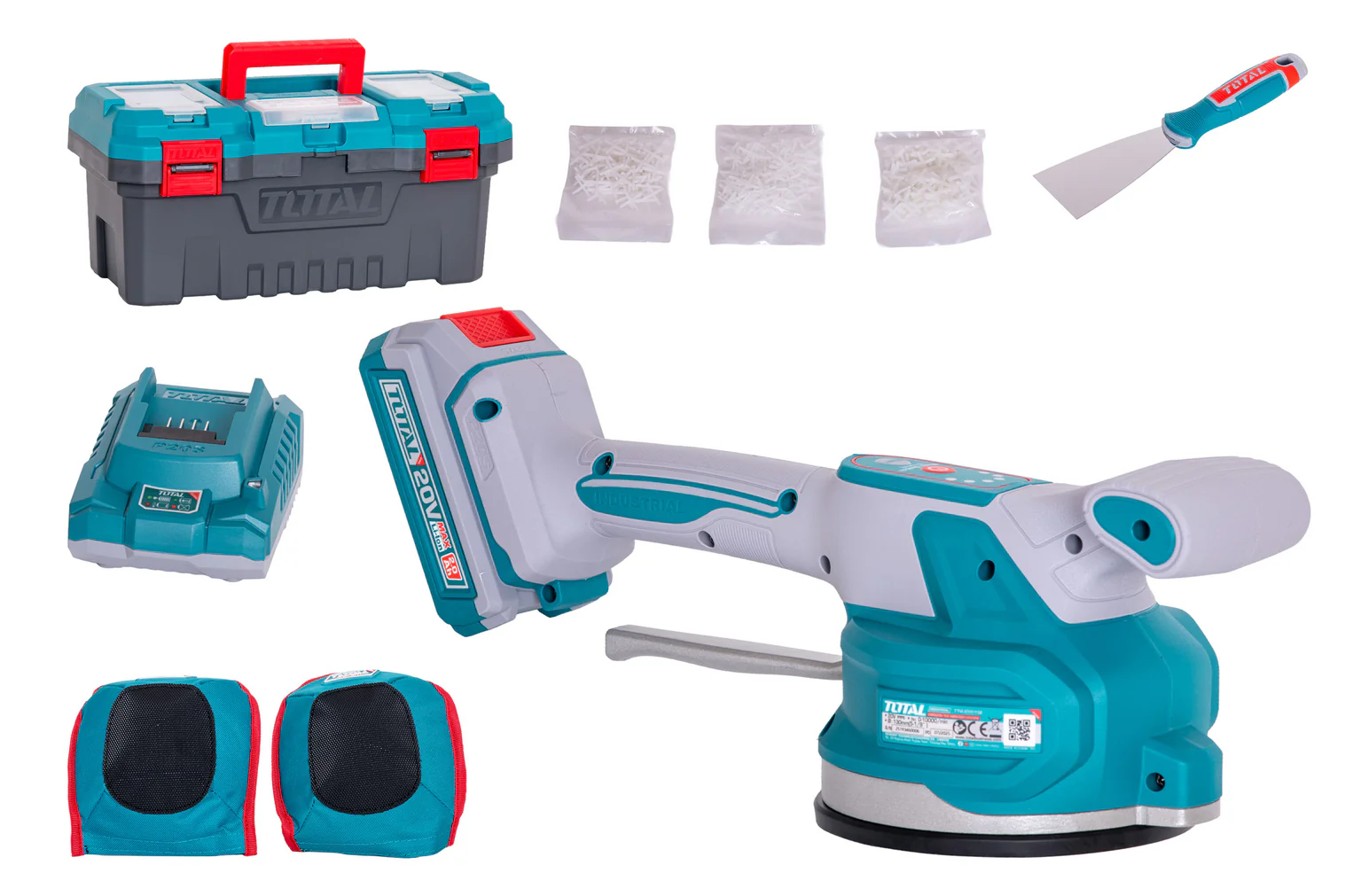 TOTAL - Vibrator cu ventuza pentru placi ceramice 20V (Include acumulator si incarcator) - imagine 2