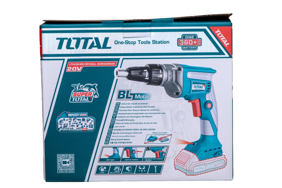 TOTAL - Surubelnita fara fir pentru gips carton - 20V - 1/4HEX (Nu include acumulator) - imagine 7