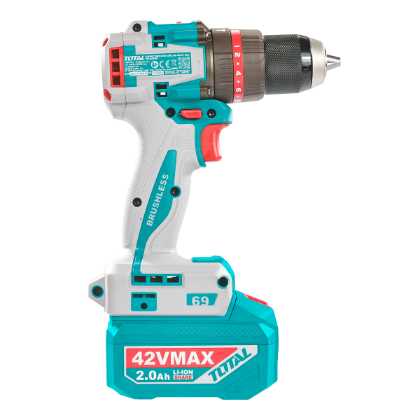 TOTAL - Masina de gaurit cu impact - 42V CU 47 acesorii (Include acumulator, incarcator) - imagine 3